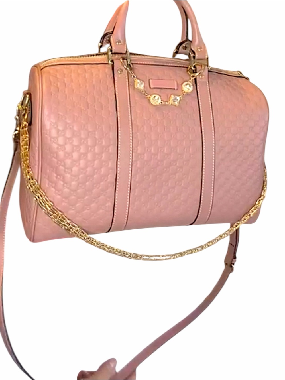 Gucci Guccissima Medium Joy Boston bag in dusty pink - Picture 3 of 7